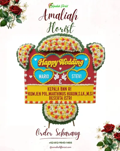 Karangan Papan Bunga Pernikahan di Pekan Sabtu